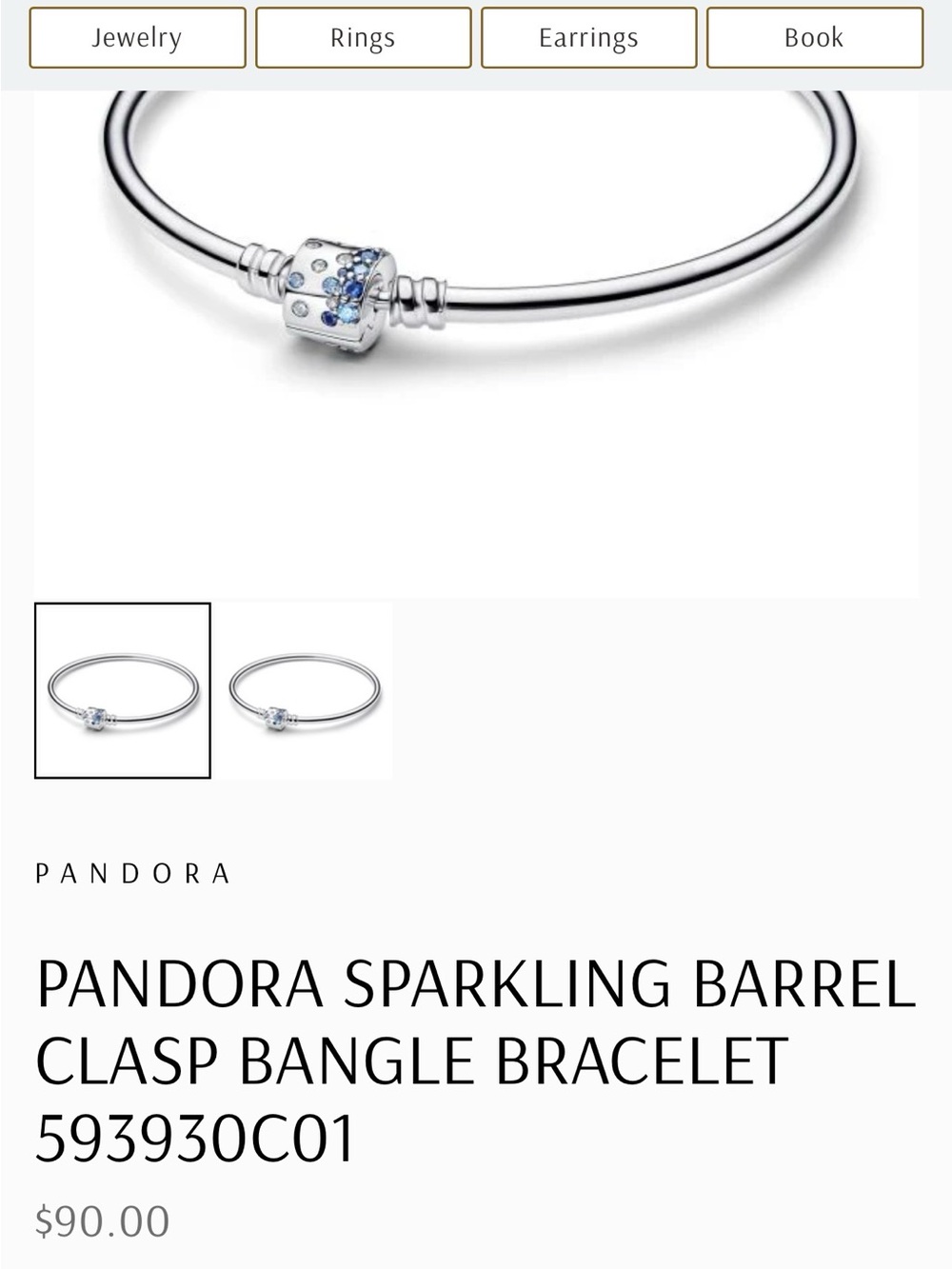 Pandora Silver Charm Bangle Bracelet - Picture 6 of 8